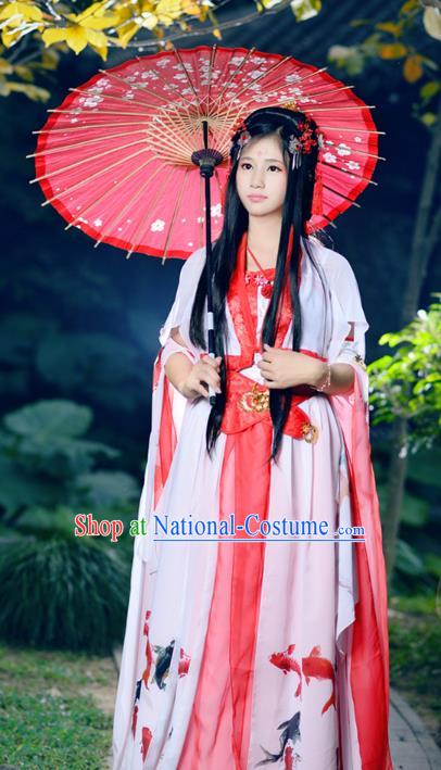 China Traditional Tang Dynasty Palace Lady Hanfu Dress Cosplay Flying Fairy Dance Clothing Ancient Young Beauty Garments