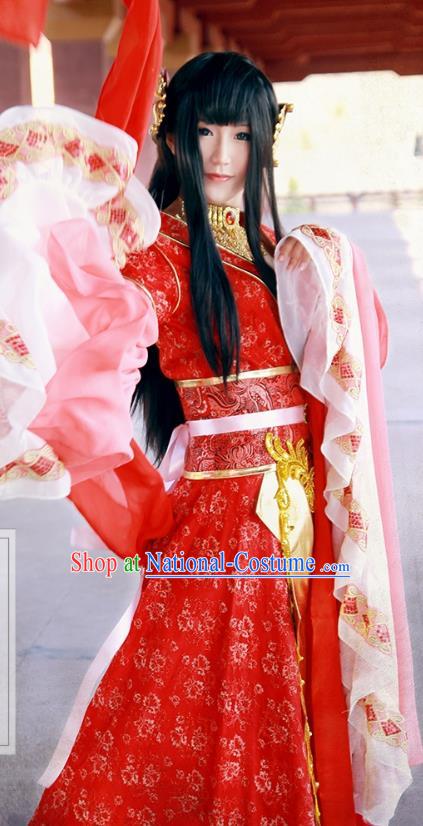 China Ancient Young Beauty Wedding Garments Traditional Jin Dynasty Princess Hanfu Dress Cosplay Female Swordsman Clothing