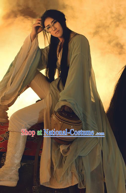 China Jin Dynasty Childe Garment Costumes Traditional Cosplay Swordsman Gu Yun Hanfu Clothing Ancient Scholar Apparels