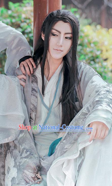 China Jin Dynasty Childe Garment Costumes Traditional Cosplay Swordsman Gu Yun Hanfu Clothing Ancient Scholar Apparels