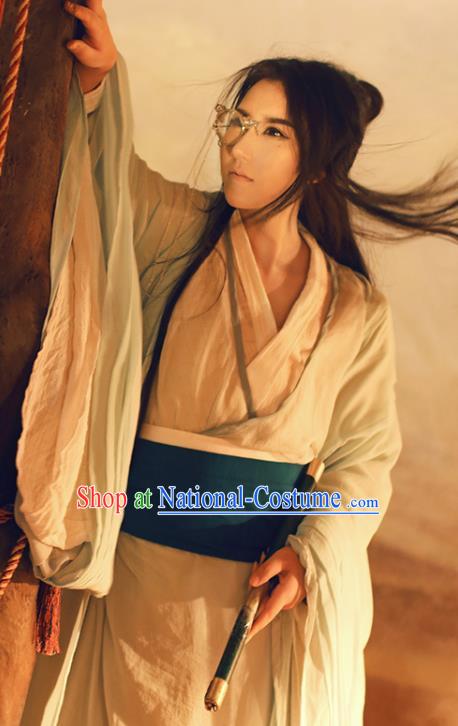 China Jin Dynasty Childe Garment Costumes Traditional Cosplay Swordsman Gu Yun Hanfu Clothing Ancient Scholar Apparels