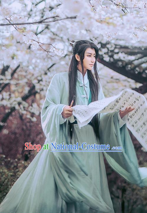 China Traditional Cosplay Swordsman Xie Yun Hanfu Clothing Ancient Prince Apparels Jin Dynasty Childe Garment Costumes