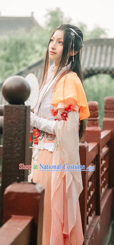 China Traditional Tang Dynasty Princess Hanfu Dress Cosplay Female Swordsman Fu Wanqing Clothing Ancient Fairy Garments