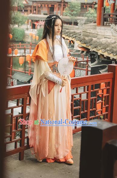 China Traditional Tang Dynasty Princess Hanfu Dress Cosplay Female Swordsman Fu Wanqing Clothing Ancient Fairy Garments