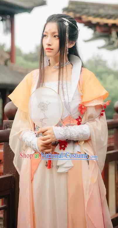 China Traditional Tang Dynasty Princess Hanfu Dress Cosplay Female Swordsman Fu Wanqing Clothing Ancient Fairy Garments