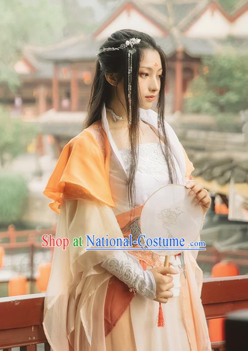 China Traditional Tang Dynasty Princess Hanfu Dress Cosplay Female Swordsman Fu Wanqing Clothing Ancient Fairy Garments