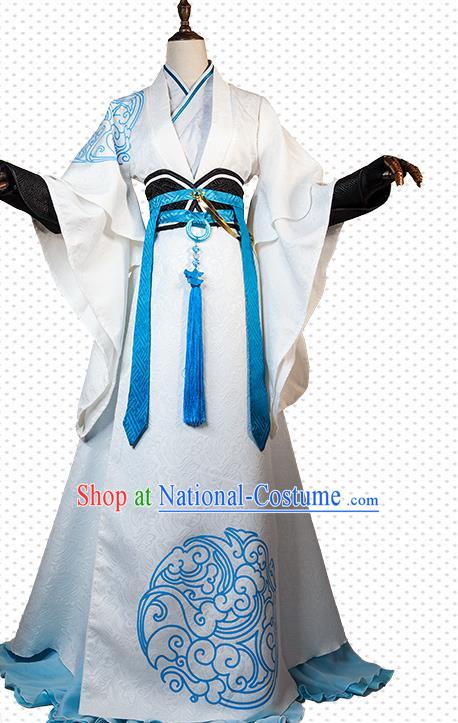 Chinese Ancient Swordsman Garment Costumes Cosplay Taoist Priest Clothing Traditional Qin Dynasty Young Childe Apparels