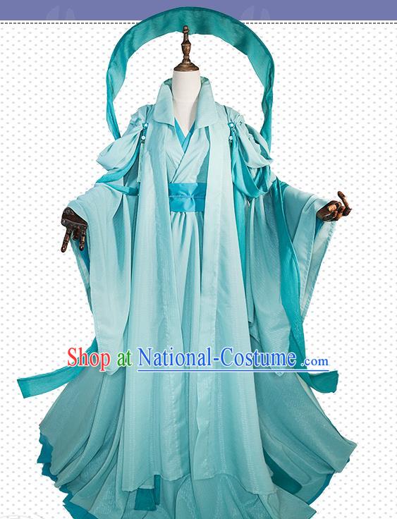 China Traditional Game Performance Green Hanfu Dress Cosplay Goddess Clothing Ancient Fairy Garments