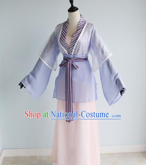 China Ancient Young Woman Garments Traditional Tang Dynasty Hanfu Dress Cosplay Drama Civilian Lady Du Bingyan Clothing