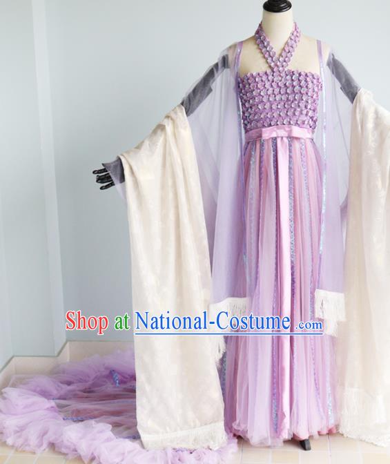 China Cosplay Drama The Mischievous Princess Situ Jing Clothing Ancient Goddess Garments Traditional Ming Dynasty Palace Lady Lilac Hanfu Dress