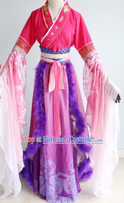 China Ancient Fairy Garments Traditional Three Kingdoms Period Princess Rosy Hanfu Dress Cosplay Drama Young Beauty Diao Chan Clothing