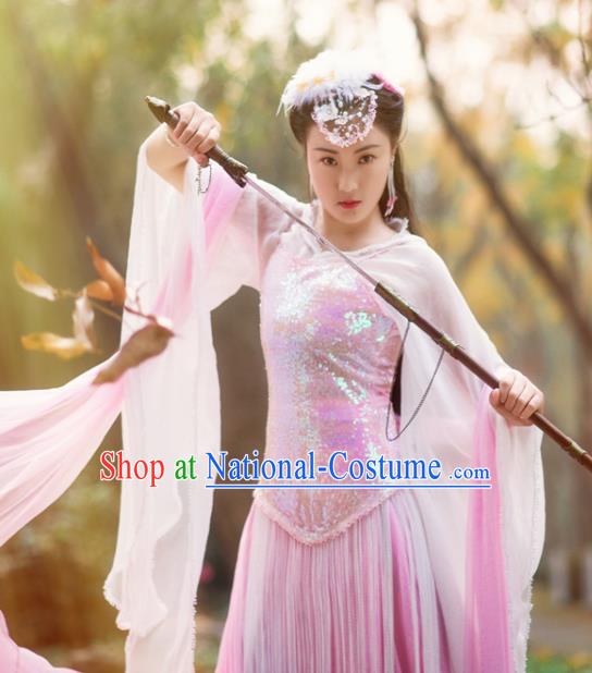 China Ancient Palace Lady Garments Traditional Pink Hanfu Dress Cosplay Drama The Mischievous Princess Situ Jing Clothing