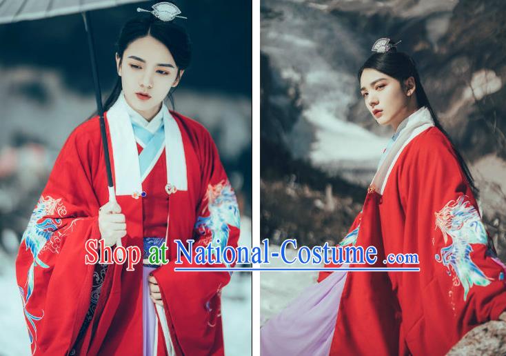 China Traditional Hanfu Garments Ming Dynasty Wedding Clothing Ancient Crown Prince Embroidered Apparels