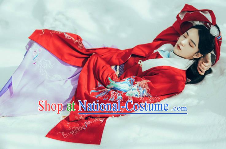 China Traditional Hanfu Garments Ming Dynasty Wedding Clothing Ancient Crown Prince Embroidered Apparels