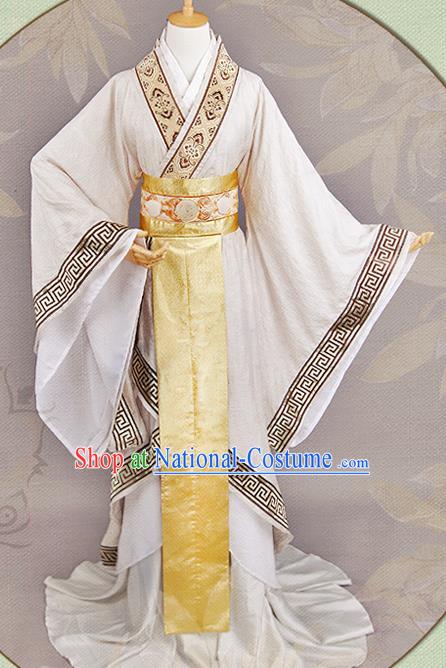 China Qin Dynasty Prince Garment Costumes Traditional Cosplay Swordsman Fu Su Hanfu Clothing Ancient Noble Childe Apparels