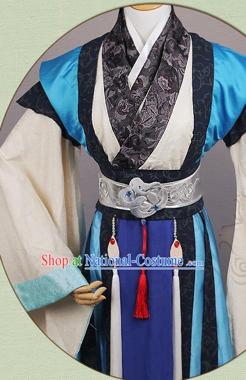 China Traditional Cosplay Swordsman Hanfu Clothing Ancient Noble Childe Apparels Han Dynasty Emperor Garment Costumes