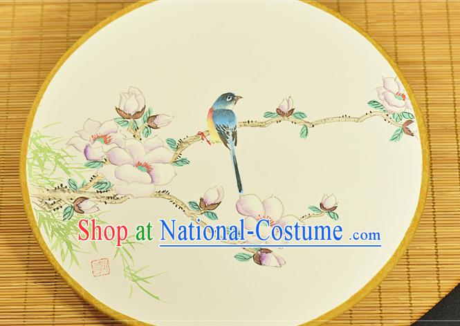 China Hand Painting Begonia Bird Fan Traditional Silk Fan Cheongsam Circular Fan Dance Palace Fan