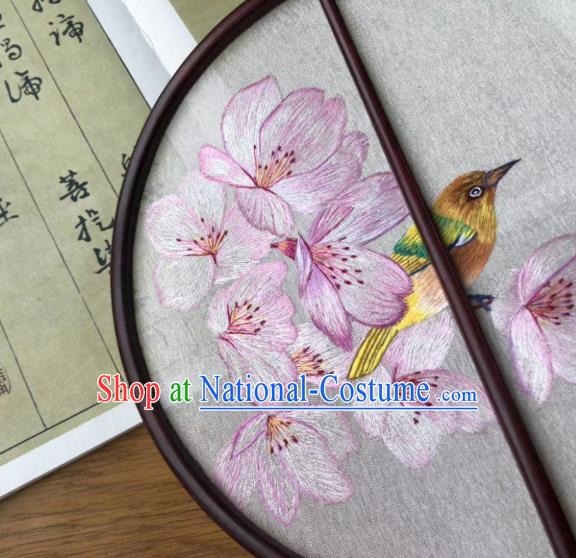 China Handmade Double Side Suzhou Embroidered Fan Traditional Silk Fans Cheongsam Dance Circular Fan Classical Palace Fan