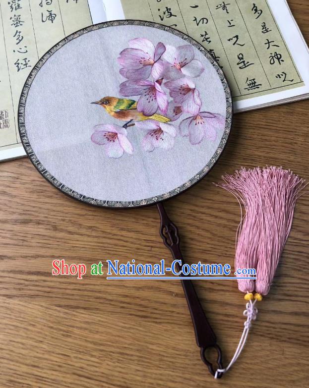 China Handmade Double Side Suzhou Embroidered Fan Traditional Silk Fans Cheongsam Dance Circular Fan Classical Palace Fan