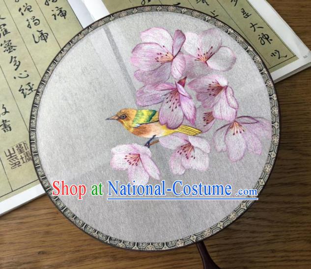 China Handmade Double Side Suzhou Embroidered Fan Traditional Silk Fans Cheongsam Dance Circular Fan Classical Palace Fan