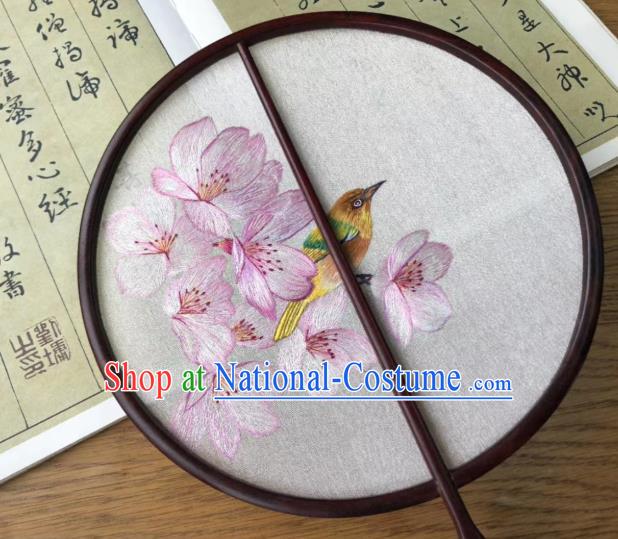 China Handmade Double Side Suzhou Embroidered Fan Traditional Silk Fans Cheongsam Dance Circular Fan Classical Palace Fan