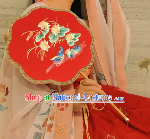 China Handmade Suzhou Embroidered Fan Traditional Wedding Silk Fans Hanfu Dance Fan Classical Double Side Palace Fan