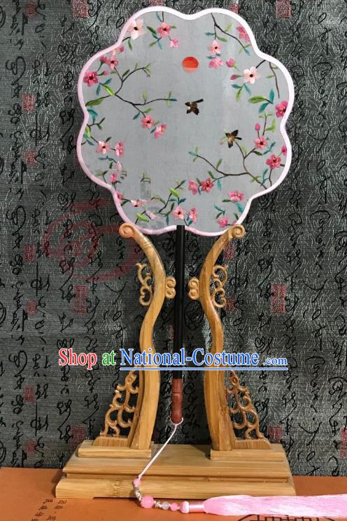 China Classical Palace Fan Handmade Double Side Suzhou Embroidered Fan Traditional Silk Fans Cheongsam Dance Fan