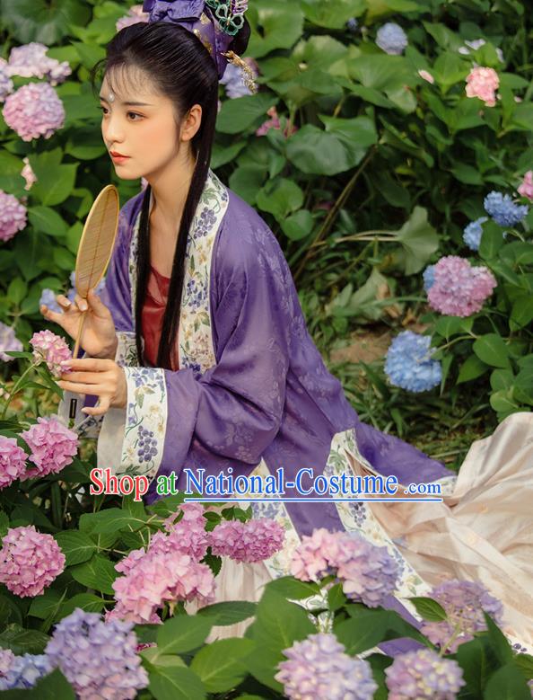 China Traditional Ancient Royal Infanta Hanfu Dress Garments Song Dynasty Court Princess Historical Clothing Complete Set