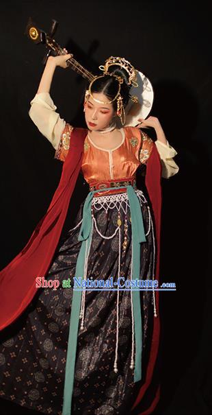 China Traditional Tang Dynasty Court Princess Historical Clothing Ancient Palace Lady Hanfu Dress Garments for Women