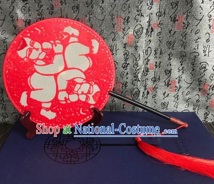 China Classical Dance Circular Fans Traditional Hanfu Silk Fan Suzhou Embroidered Palace Fan Handmade Double Side Fan