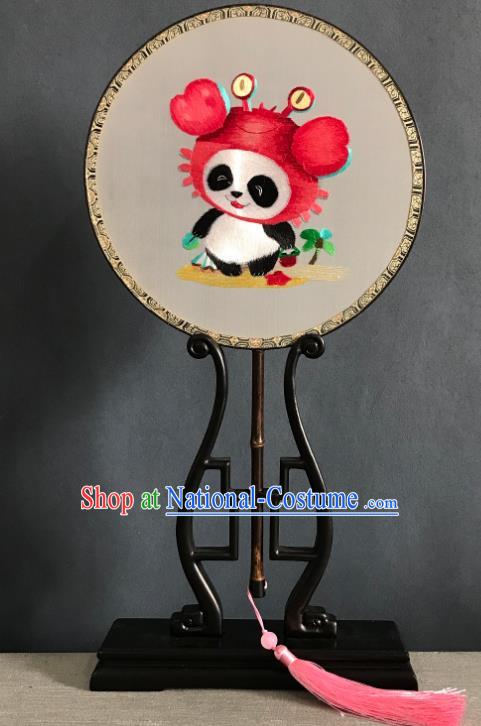 China Traditional Hanfu Silk Fan Suzhou Embroidered Cancer Palace Fan Handmade Double Side Fan Classical Dance Circular Fans