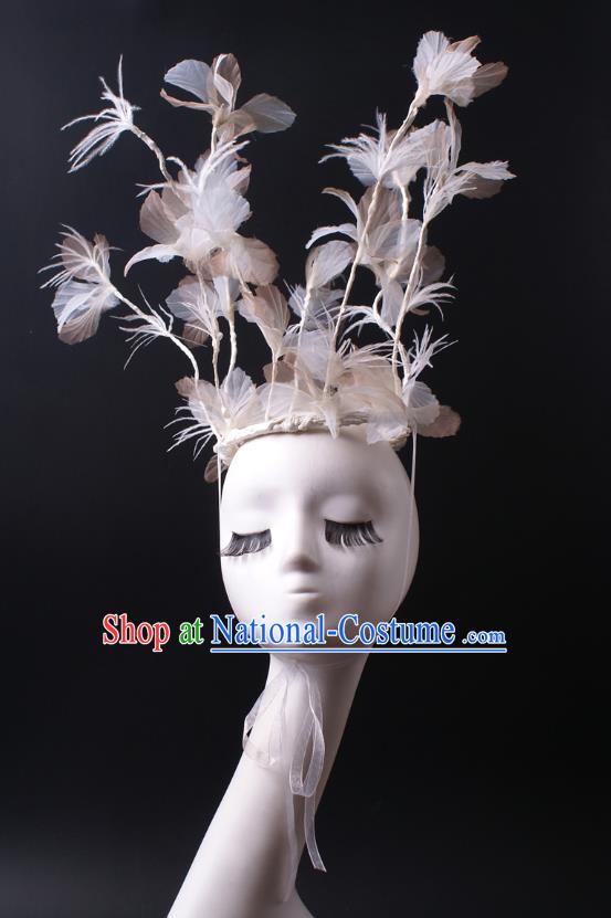 Top Rio Carnival Decorations Halloween Cosplay Hair Accessories Stage Show Silk Flowers Hair Crown Baroque Giant Headdress