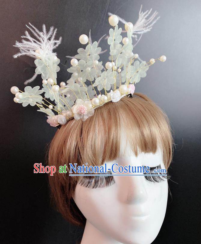 Top Baroque Princess Giant Headdress Rio Carnival Decorations Halloween Cosplay Hair Accessories Stage Show Pearls Royal Crown