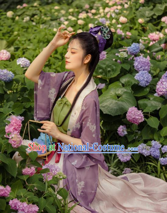 China Ancient Song Dynasty Village Girl Historical Clothing Traditional Hanfu Dress Garments for Women