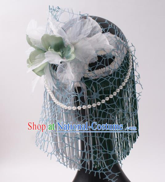 Handmade Tassel Face Mask Halloween Stage Performance Headpiece Cosplay Party Deluxe Silk Flower Mask