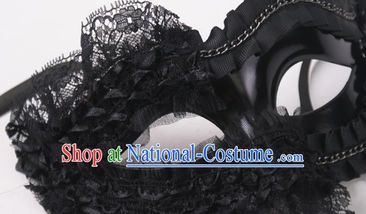 Rio Carnival Blinder Headwear Halloween Party Cosplay Black Lace Mask Professional Stage Performance Face Mask