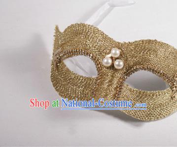 Rio Carnival Blinder Headwear Halloween Party Male Cosplay Golden Mask Professional Stage Performance Face Mask