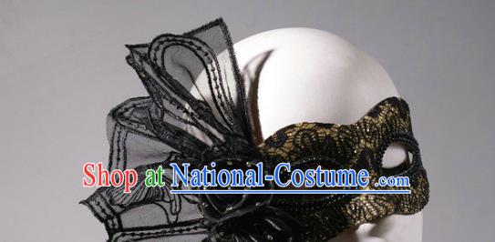 Handmade Halloween Cosplay Party Woman Mask Costume Ball Golden Face Mask Stage Show Blinder Headpiece