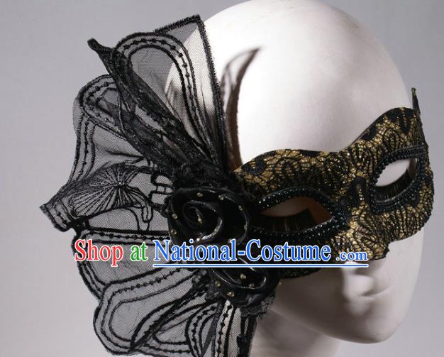 Handmade Halloween Cosplay Party Woman Mask Costume Ball Golden Face Mask Stage Show Blinder Headpiece