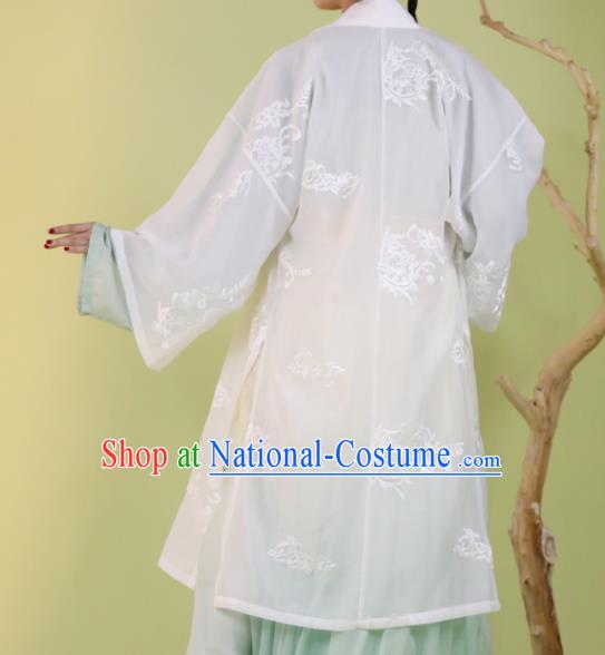 Traditional China Song Dynasty Young Beauty Historical Clothing Ancient Nobility Lady Blue Hanfu Dress Garments