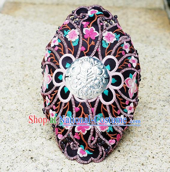 China Handmade Ethnic Dance Headband Yunnan Minority Hair Clasp National Woman Embroidered Headwear