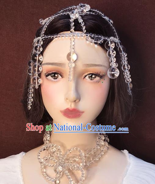 Top Baroque Bride Beads Tassel Hat Stage Show Hair Clasp Catwalks Headdress