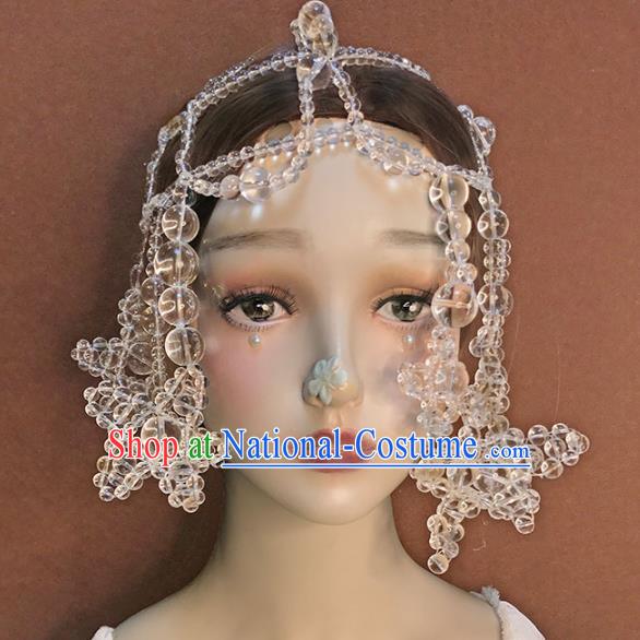 Top Catwalks Wedding Headdress Baroque Bride Beads Star Hat Stage Show Tassel Hair Clasp