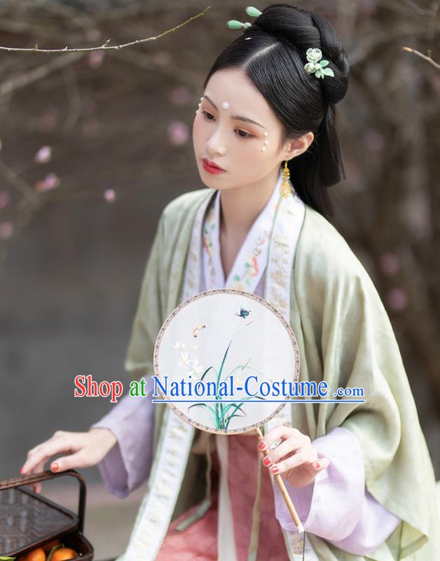 China Song Dynasty Young Beauty Historical Clothing Ancient Noble Lady Dress Traditional Court Princess Hanfu Garments