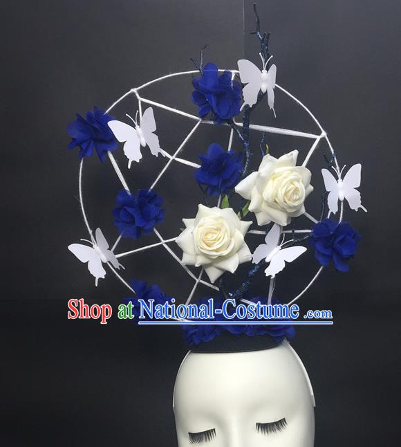 Top Cosplay Party Hair Accessories Bride Rose Royal Crown Halloween Fancy Ball Top Hat Baroque Headdress