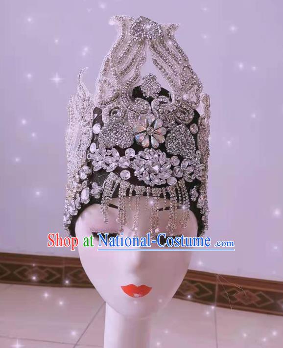 Top Baroque Princess Hat Brazil Parade Girl Headdress Halloween Cosplay Hair Accessories Catwalks Crystal Royal Crown