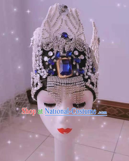 Top Catwalks Crystal Royal Crown Baroque Princess Hat Brazil Parade Girl Headdress Halloween Cosplay Hair Accessories