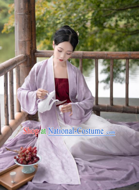 China Ancient Young Mistress Hanfu Dress Garment Costumes Traditional Song Dynasty Historical Clothing for Rich Woman