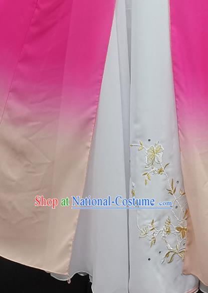 Top Chinese Classical Dance Rosy Dress Woman Solo Dance Garment Costume Traditional Umbrella Dance Clothing