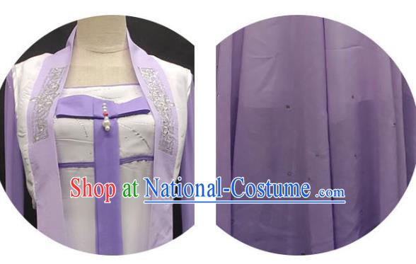 Top Chinese Traditional Umbrella Dance Clothing Classical Dance Purple Dress Woman Solo Dance Garment Costume